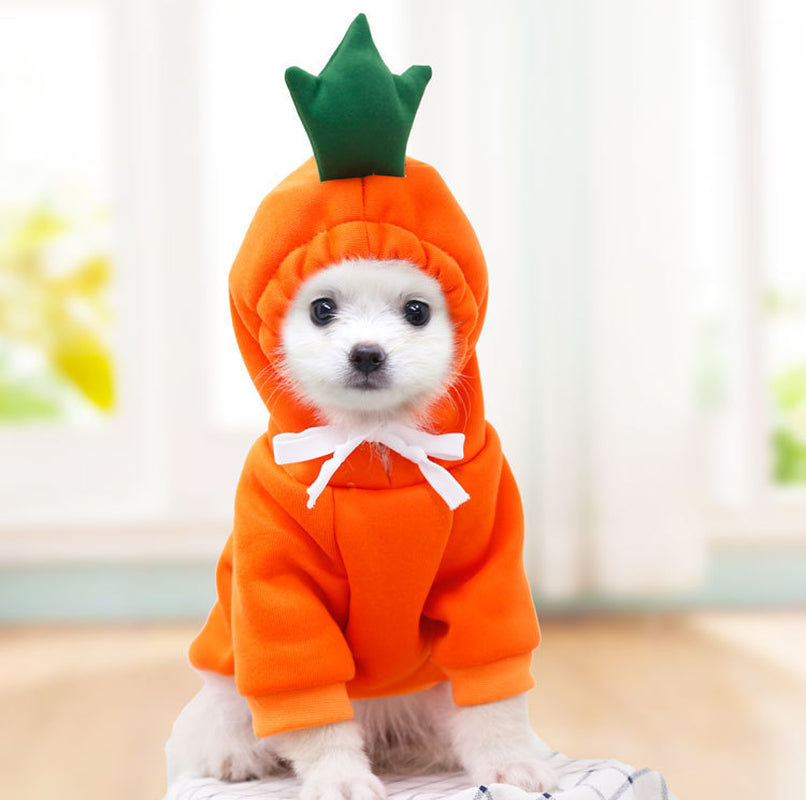 Cute Fruit Dog Clothes for Small Dogs Hoodies Winter Warm Fleece Pet Clothing Puppy Cat Costume Coat for French Chihuahua Outfit.