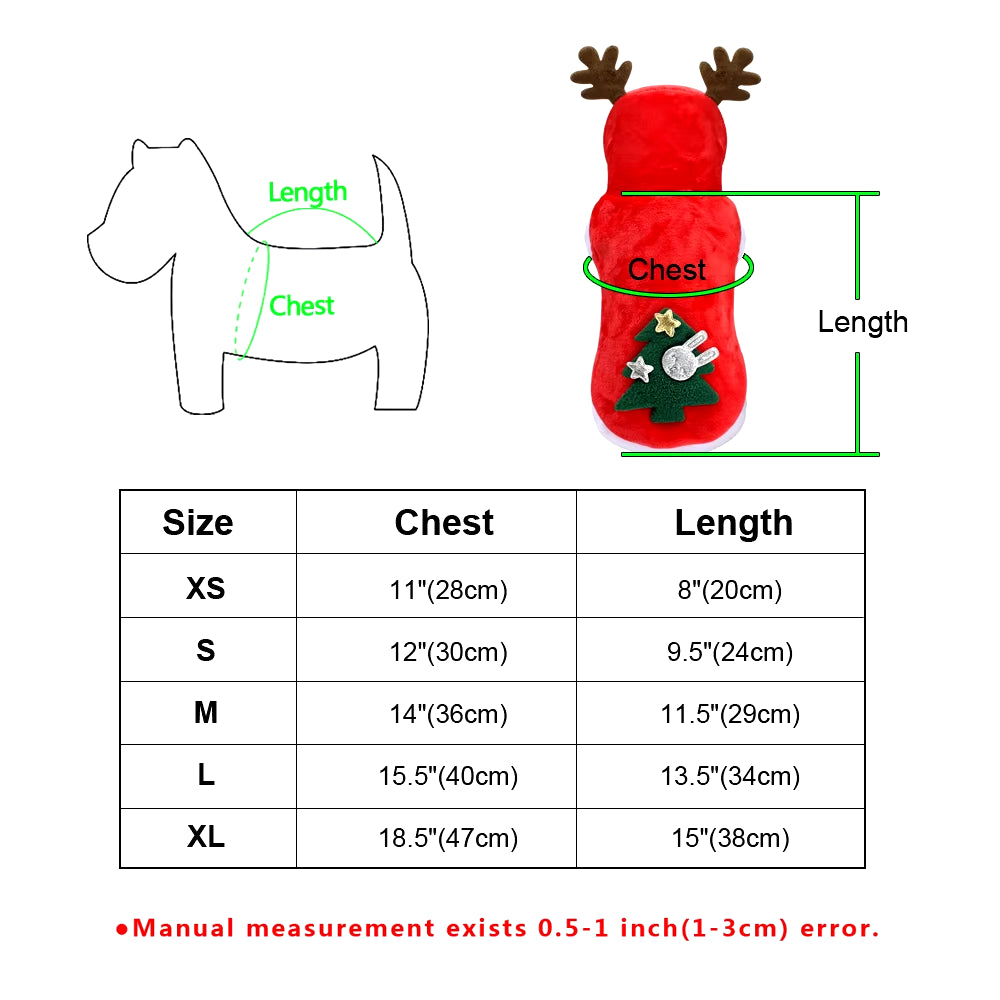 Christmas Cat Clothes Small Dogs Cats Santa Costume Kitten Puppy Outfit Hoodie Warm Pet Dog Clothes Clothing Accessories.
