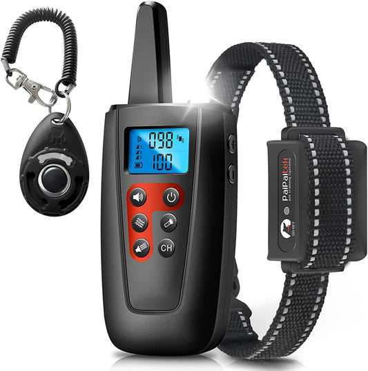 Dog Training Collar No Shock, 3300Ft Range Vibrating Dog Collar, IPX7 Waterproof Dog Training Collar with Remote, No Prongs and No Shock, Only Sound and Vibration Collar for Training Dogs