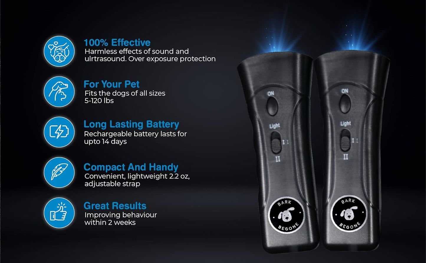 2023 Ultrasonic Dog Bark Deterrent & Behavior Corrector - Stop Barking, Jumping, Aggression without Yelling - Just Point & Press! Backed by Kevin Harrington from Shark Tank