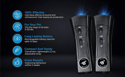 2023 Ultrasonic Dog Bark Deterrent & Behavior Corrector - Stop Barking, Jumping, Aggression without Yelling - Just Point & Press! Backed by Kevin Harrington from Shark Tank