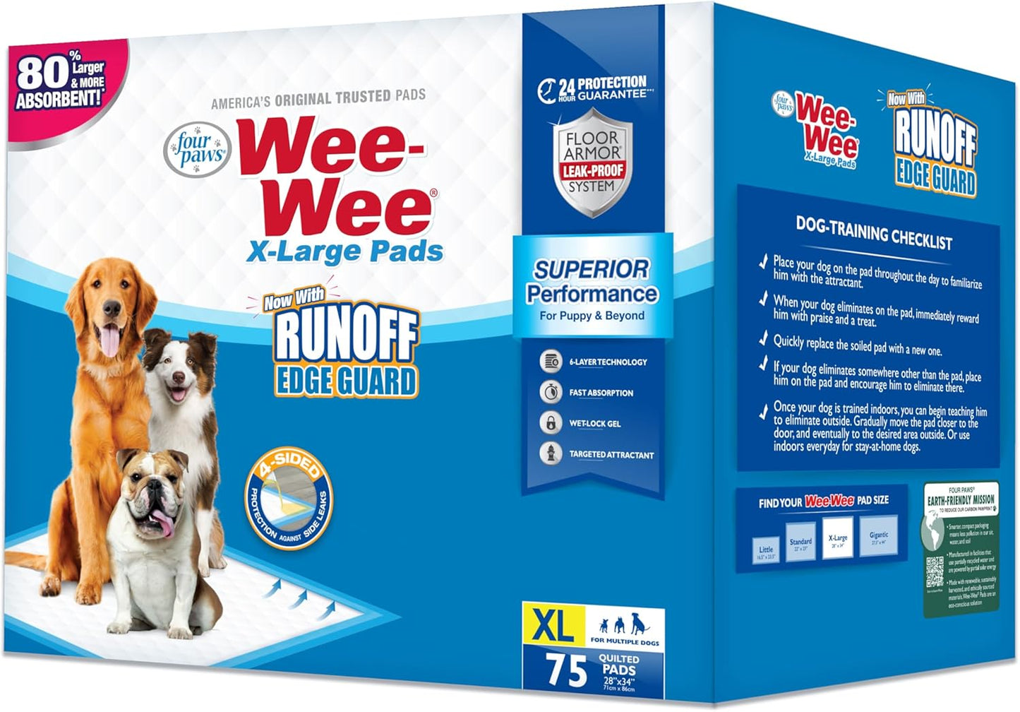100524768 75-Count Wee-Wee Dog Training Pads, X-Large.