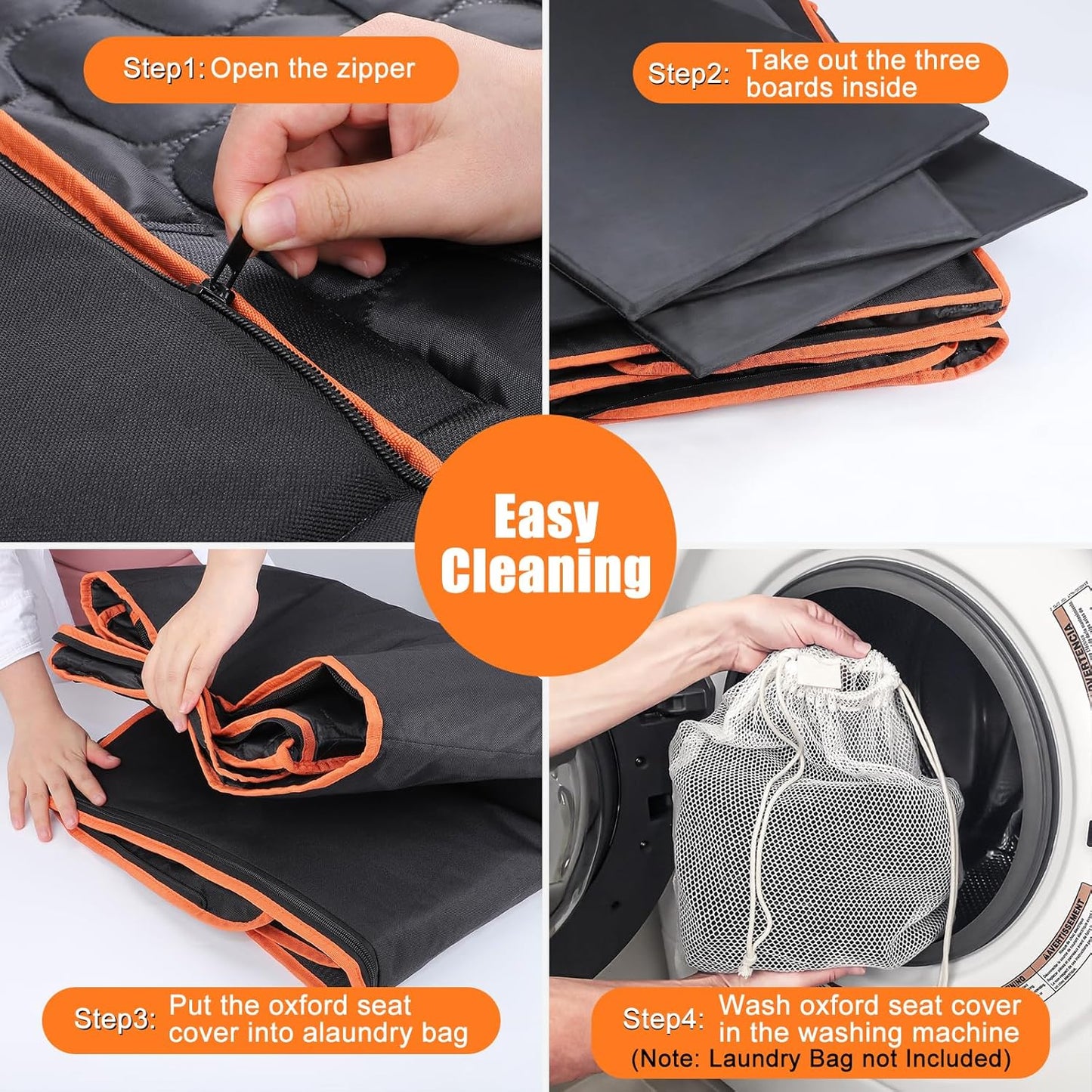 Back Seat Extender for Dogs, Car Seat Cover Back Seat Hard Bottom for Full Size SUV Small Truck, Dog Hammock with Mesh Window for Travel (Orange, for Cars/Suv/Small Truck)