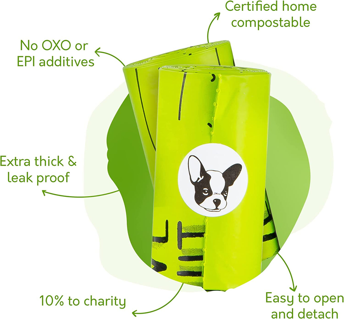 Certified Home Compostable Dog Poop Bags - 240 Pack (16 Rolls) - TUV OK HOME COMPOST Certified - Thick + Leakproof - 10% to Charity - Biodegradable Poop Bags for Dogs and Pet Waste - Doggie Supplies.