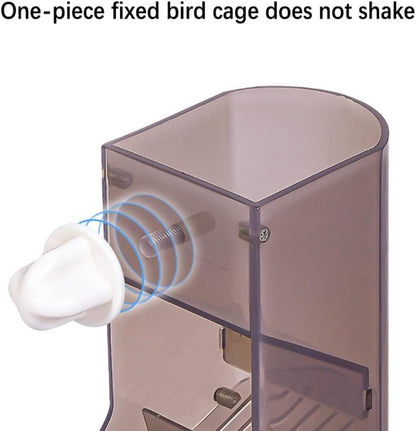 Automatic Bird Feeder No-Mess Bird Feeder Parrot Feeder Cage Accessories for Budgerigar Canary Lovebord Finch Parakeet