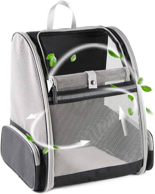 Innovative Traveler Bubble Backpack Pet Carriers for Cats and Dogs (Black).