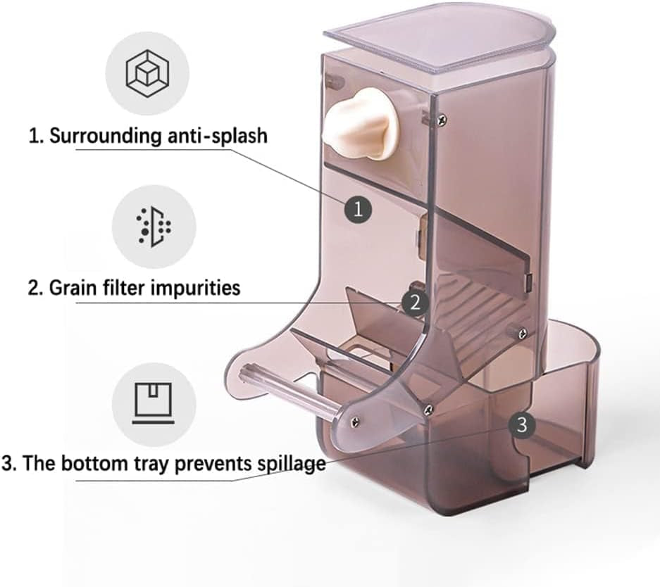 Automatic Bird Feeder No-Mess Bird Feeder Parrot Feeder Cage Accessories for Budgerigar Canary Lovebord Finch Parakeet