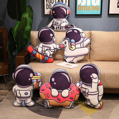 Simulation Space Series Plush Pillow Toys Astronaut Spaceman Rocket Spacecraft Stuffed Doll Nap Pillow Kids Birthday Gifts.