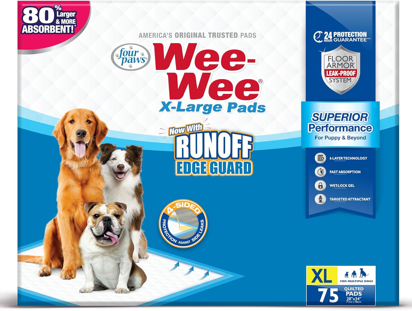 100524768 75-Count Wee-Wee Dog Training Pads, X-Large.