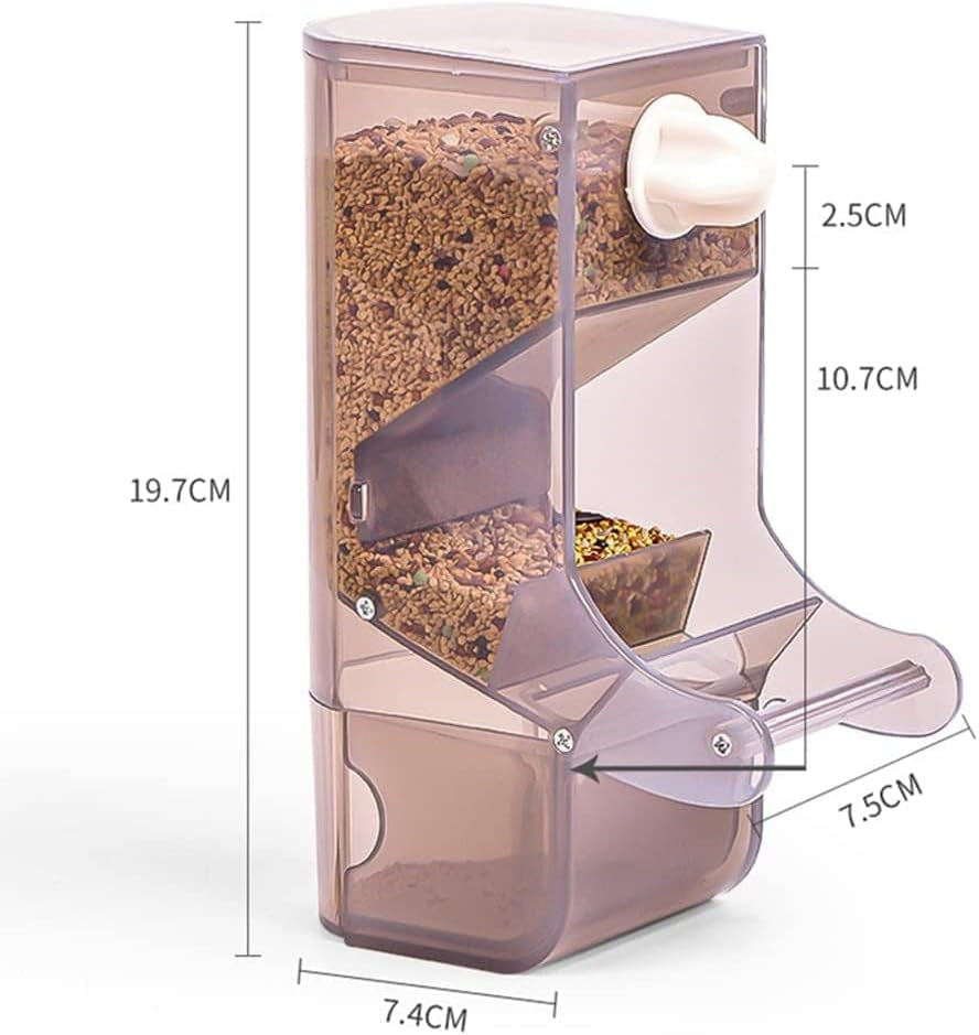 Automatic Bird Feeder No-Mess Bird Feeder Parrot Feeder Cage Accessories for Budgerigar Canary Lovebord Finch Parakeet